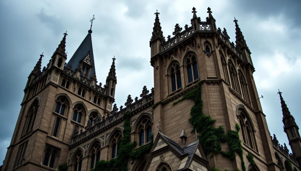 Gothic castle turrets